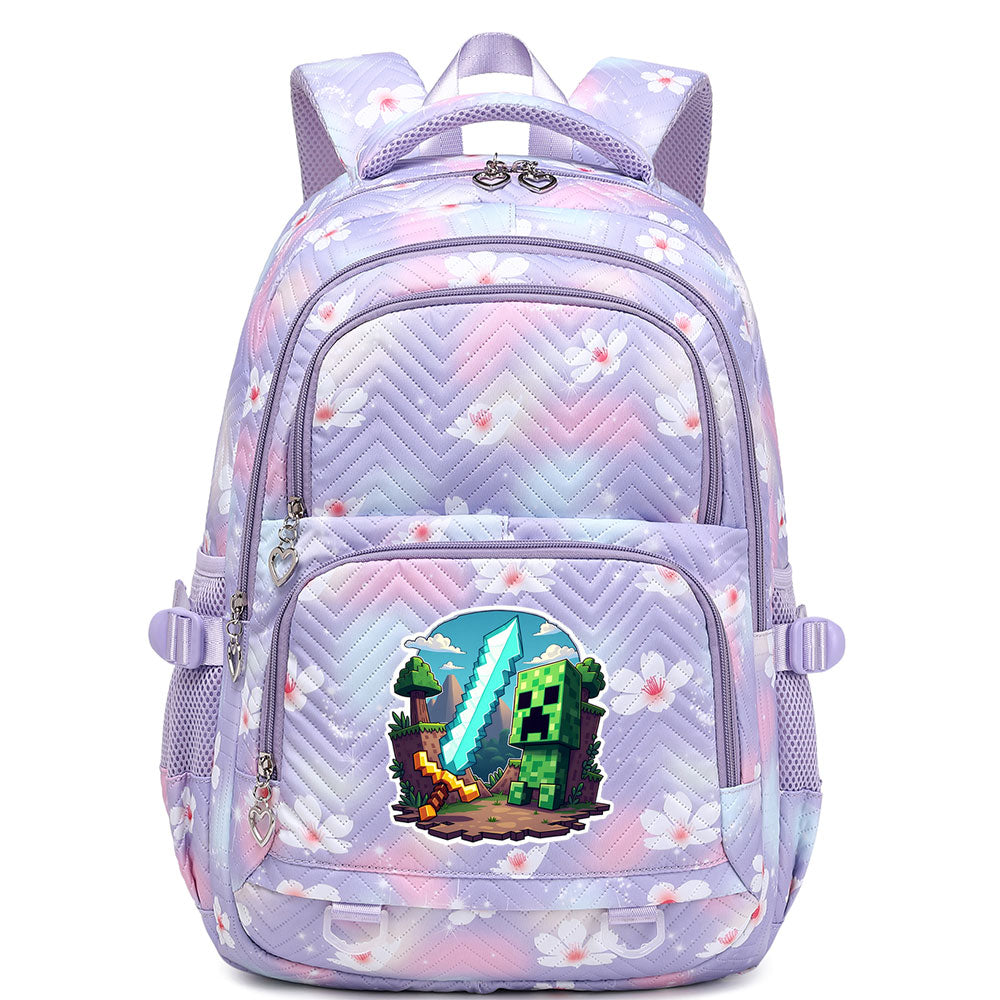 Minecraft Creeper Proof Backpack Notebook Travel Bags Casual School Bag For School Students