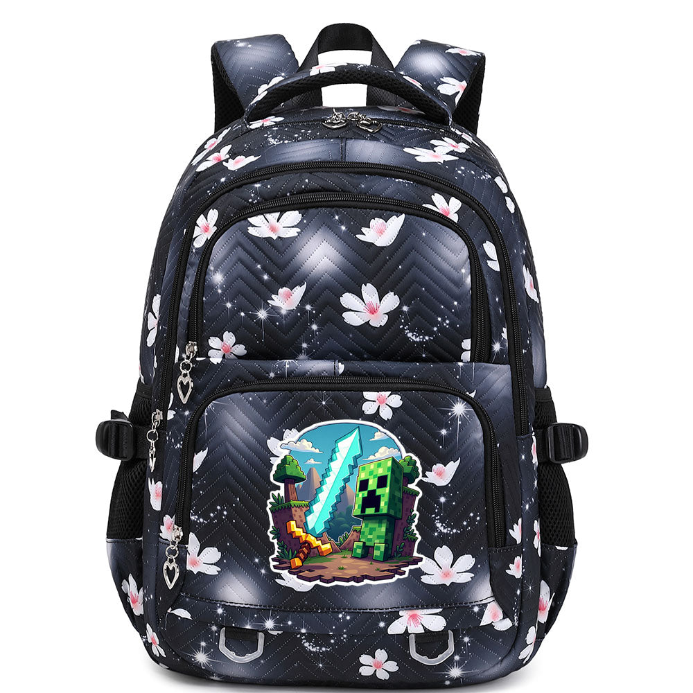 Minecraft Creeper Proof Backpack Notebook Travel Bags Casual School Bag For School Students