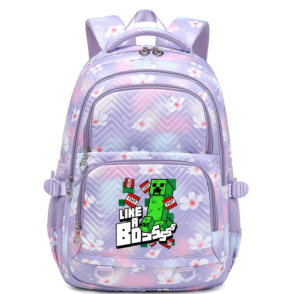 Minecraft Creeper Proof Backpack Notebook Travel Bags Casual School Bag For School Students