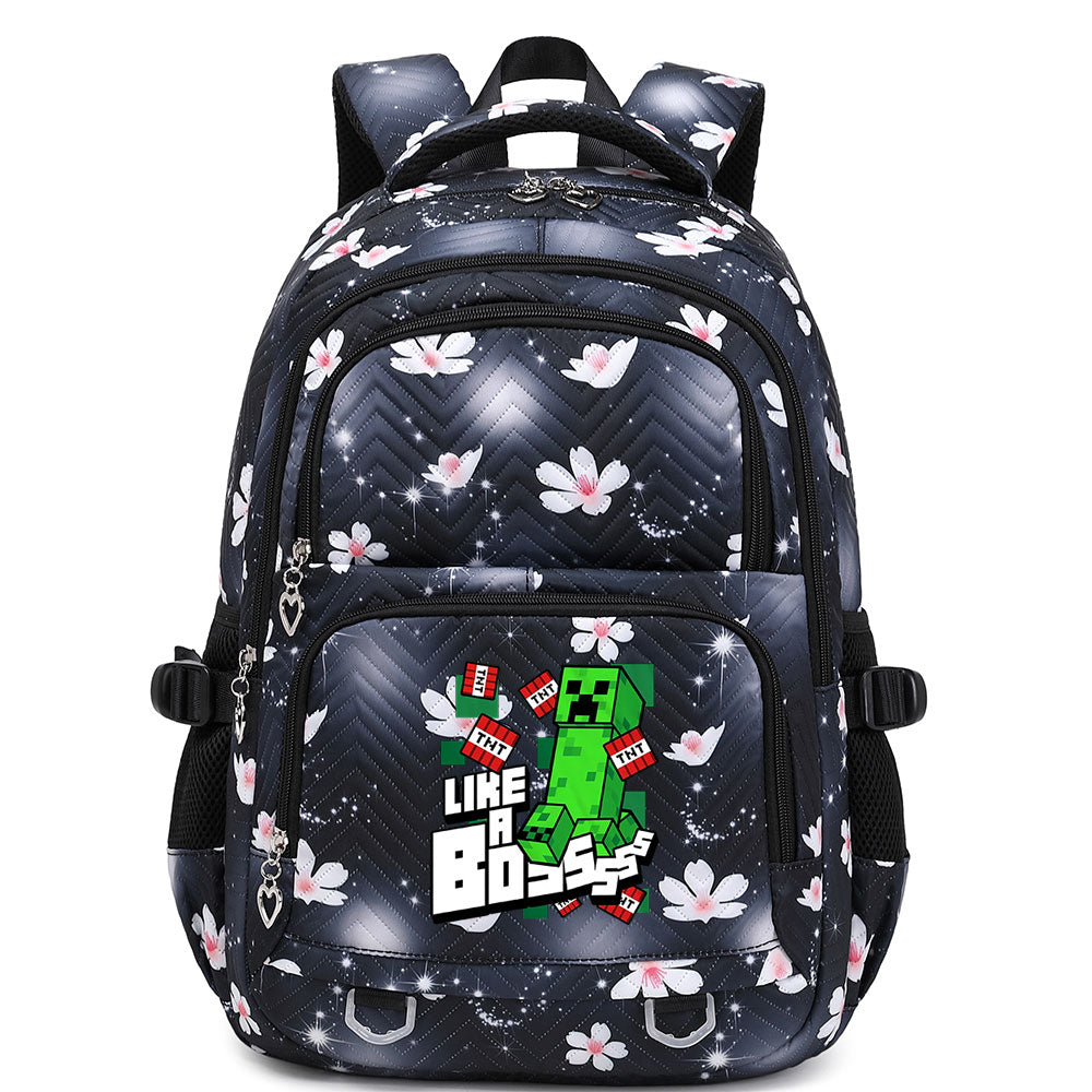 Minecraft Creeper Proof Backpack Notebook Travel Bags Casual School Bag For School Students