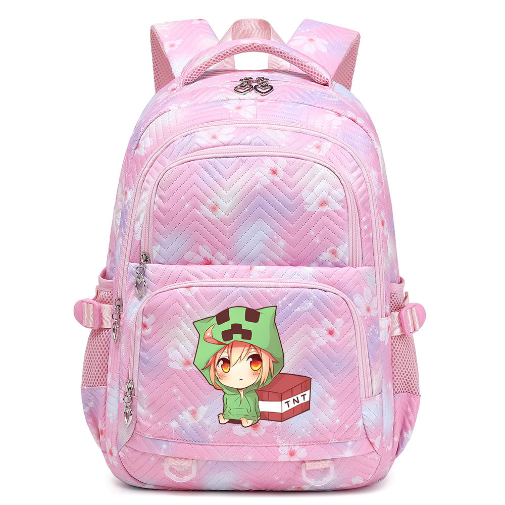 Minecraft Creeper Proof Backpack Notebook Travel Bags Casual School Bag For School Students