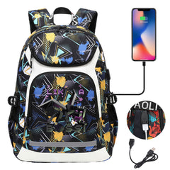 Minecraft EnderDragon USB Charging Backpack School Notebook Travel Bags
