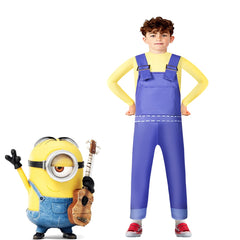 Minions Cosplay Costume with Mask Boys Girls Bodysuit Halloween Fancy Jumpsuits