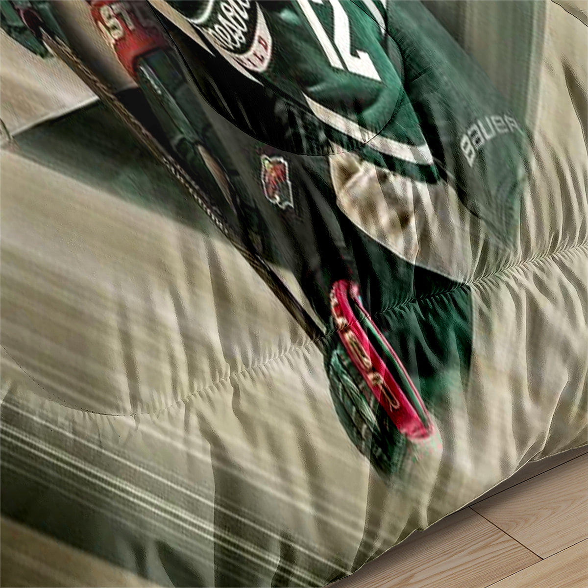 Minnesota Hockey Wild Comforter Pillowcases 3PC Sets Blanket All Season Reversible Quilted Duvet