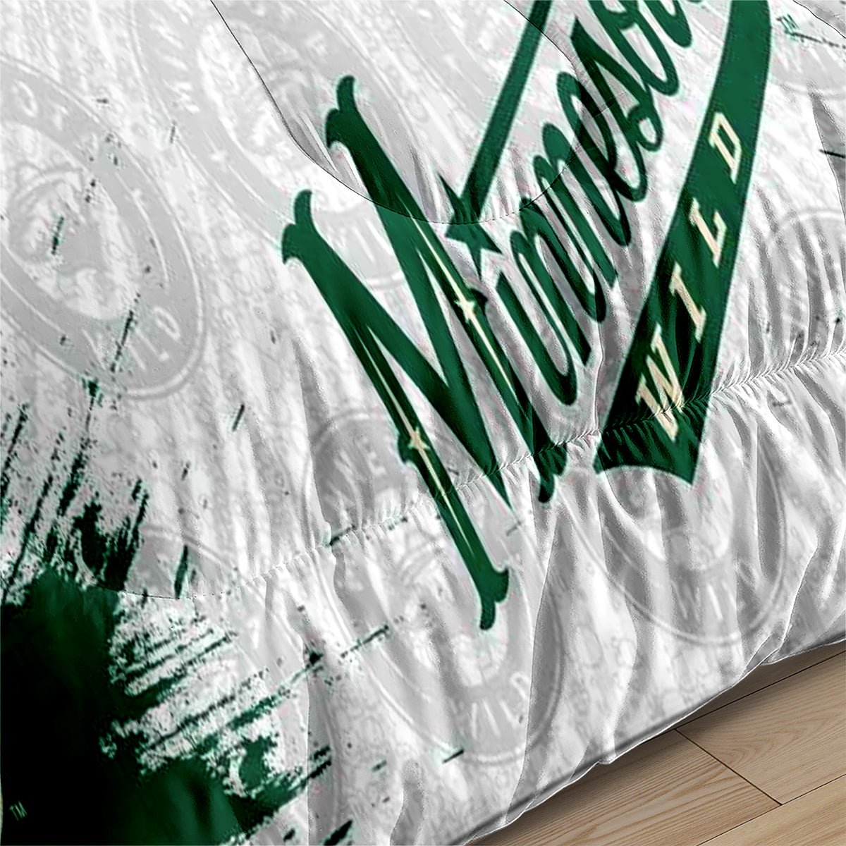 Minnesota Hockey Wild Comforter Pillowcases 3PC Sets Blanket All Season Reversible Quilted Duvet