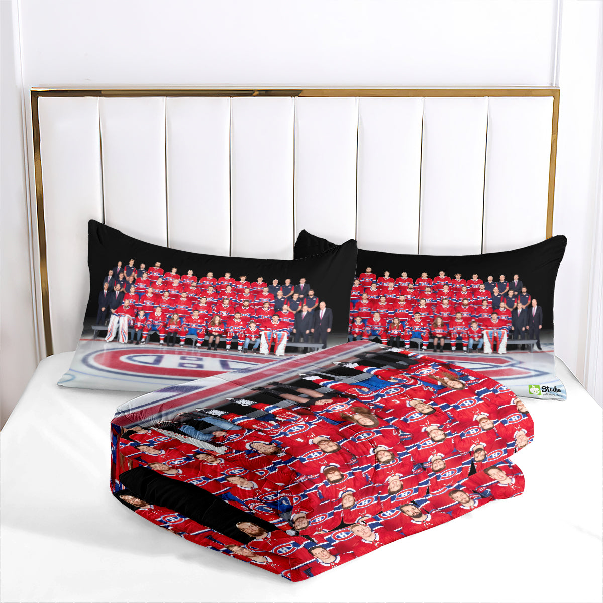 Montreal Hockey Canadiens Comforter Pillowcases 3PC Sets Blanket All Season Reversible Quilted Duvet