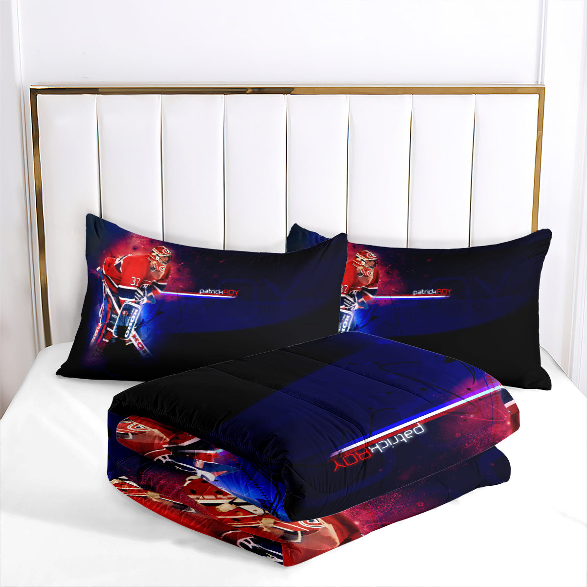 Montreal Hockey Canadiens Comforter Pillowcases 3PC Sets Blanket All Season Reversible Quilted Duvet