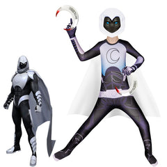 Moon Knight Cosplay Costume with Mask Boys Girls Bodysuit Halloween Fancy Jumpsuits