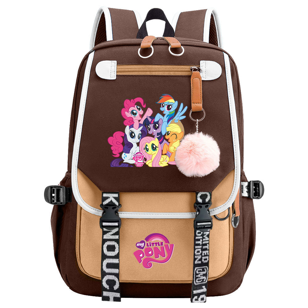 My Little Pony Waterproof Backpack School Notebook Travel Bag USB Charging
