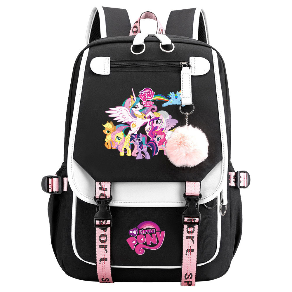 My Little Pony Waterproof Backpack School Notebook Travel Bag USB Charging