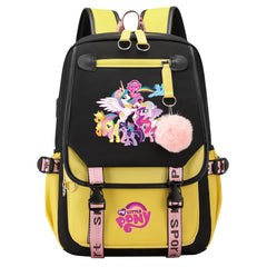 My Little Pony Waterproof Backpack School Notebook Travel Bag USB Charging
