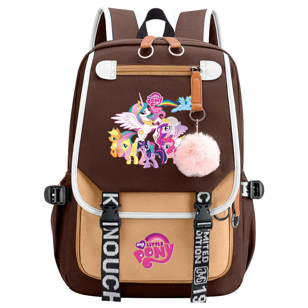 My Little Pony Waterproof Backpack School Notebook Travel Bag USB Charging