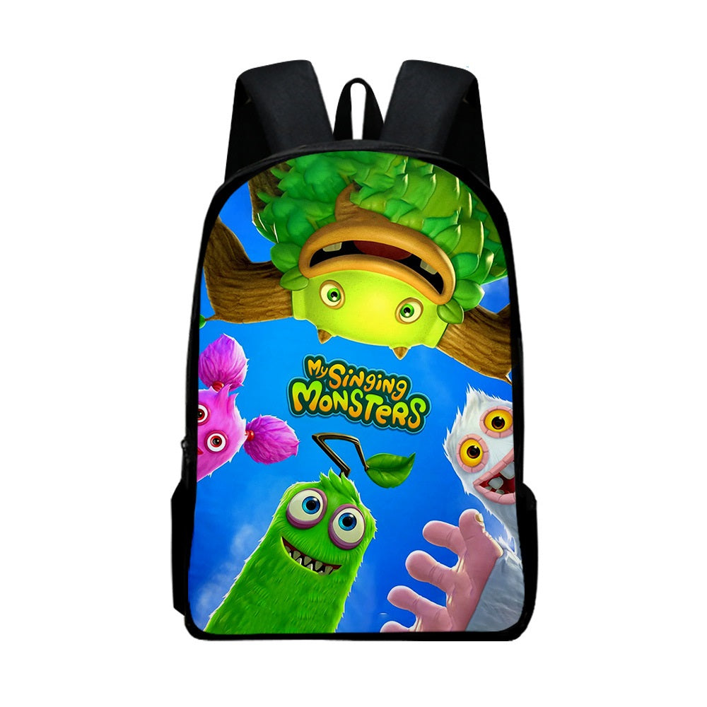 My Singing Monsters Full Printed Backpack Schoolbag Travel Notebook Bag for Kids Students