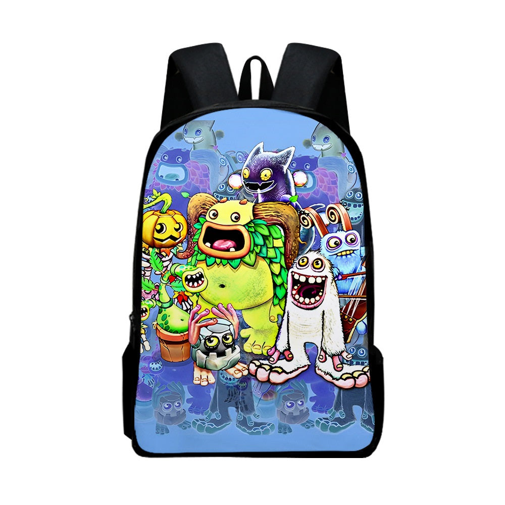 My Singing Monsters Full Printed Backpack Schoolbag Travel Notebook Bag for Kids Students