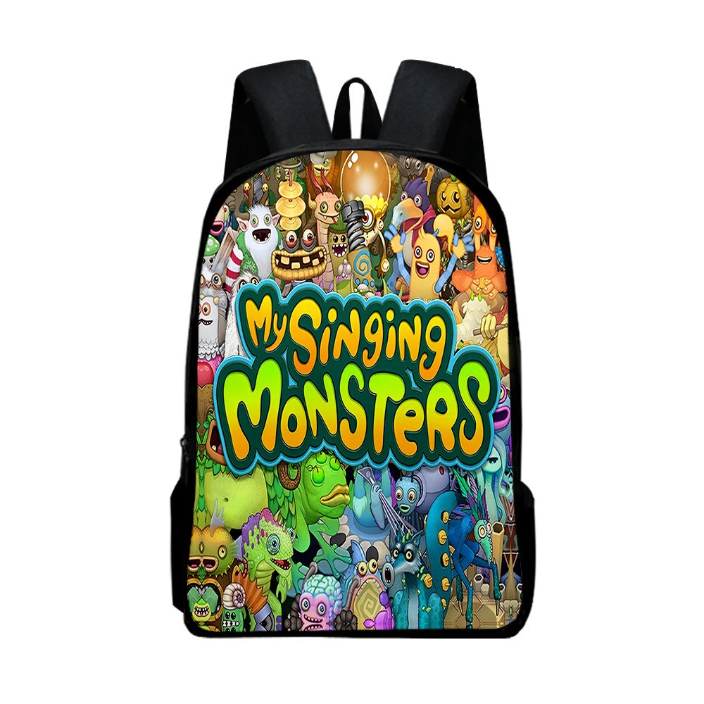 My Singing Monsters Full Printed Backpack Schoolbag Travel Notebook Bag for Kids Students