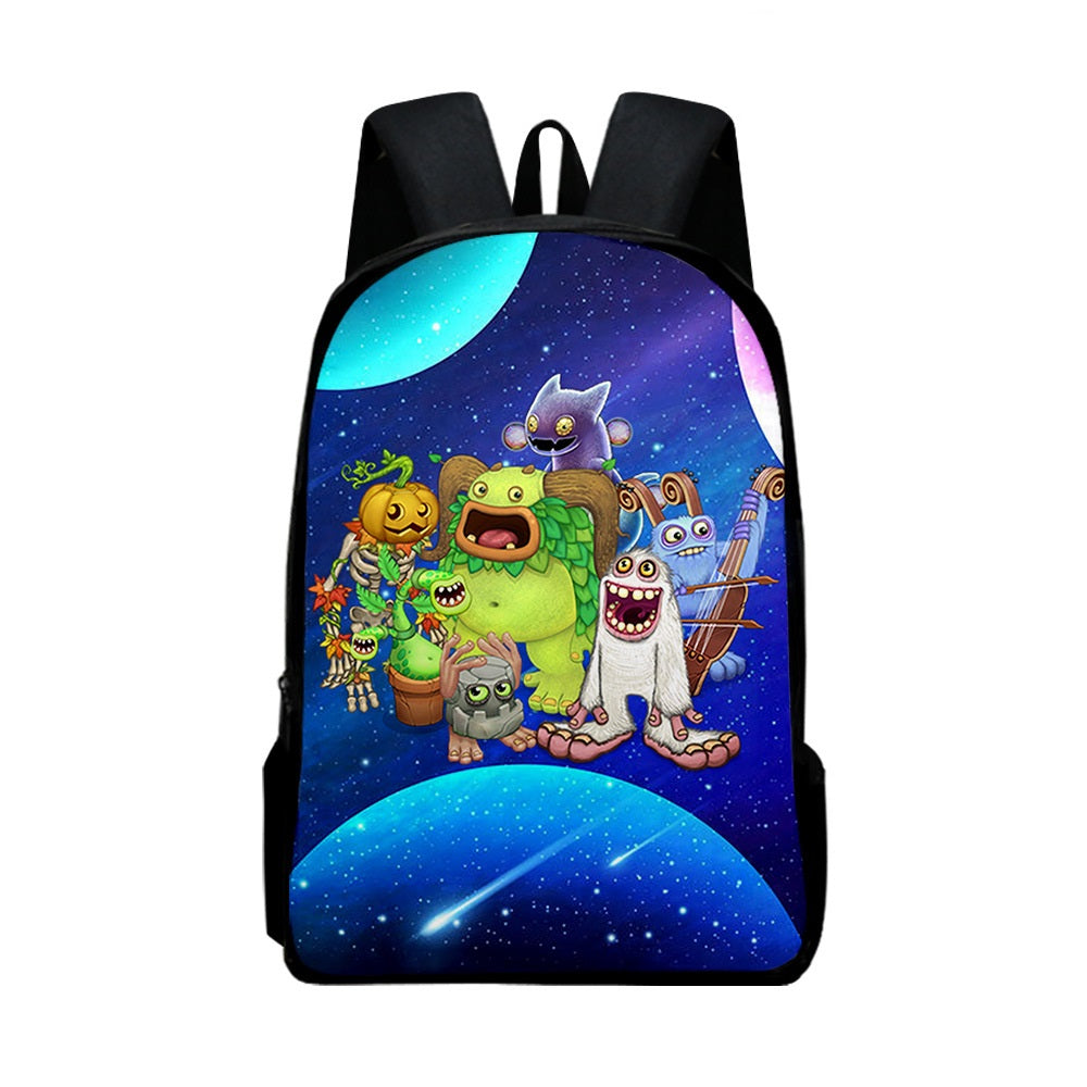 My Singing Monsters Full Printed Backpack Schoolbag Travel Notebook Bag for Kids Students