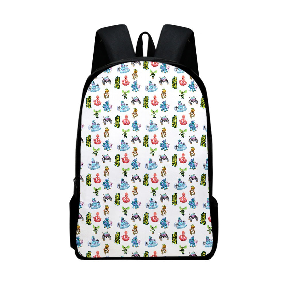 My Singing Monsters Full Printed Backpack Schoolbag Travel Notebook Bag for Kids Students