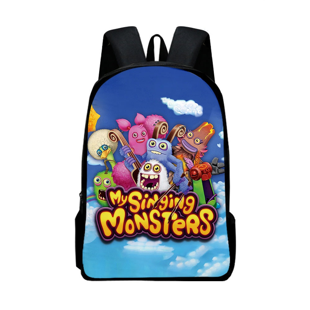 My Singing Monsters Full Printed Backpack Schoolbag Travel Notebook Bag for Kids Students