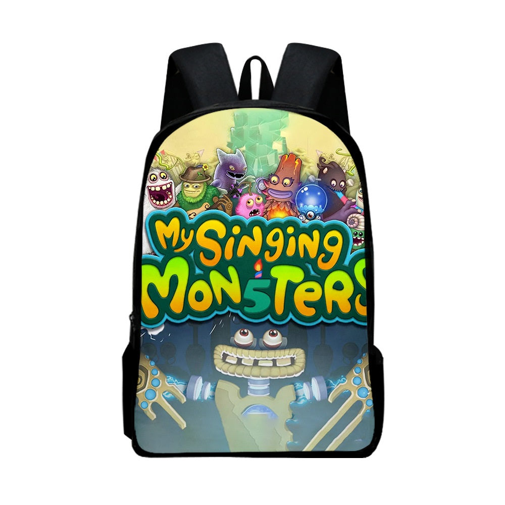 My Singing Monsters Full Printed Backpack Schoolbag Travel Notebook Bag for Kids Students