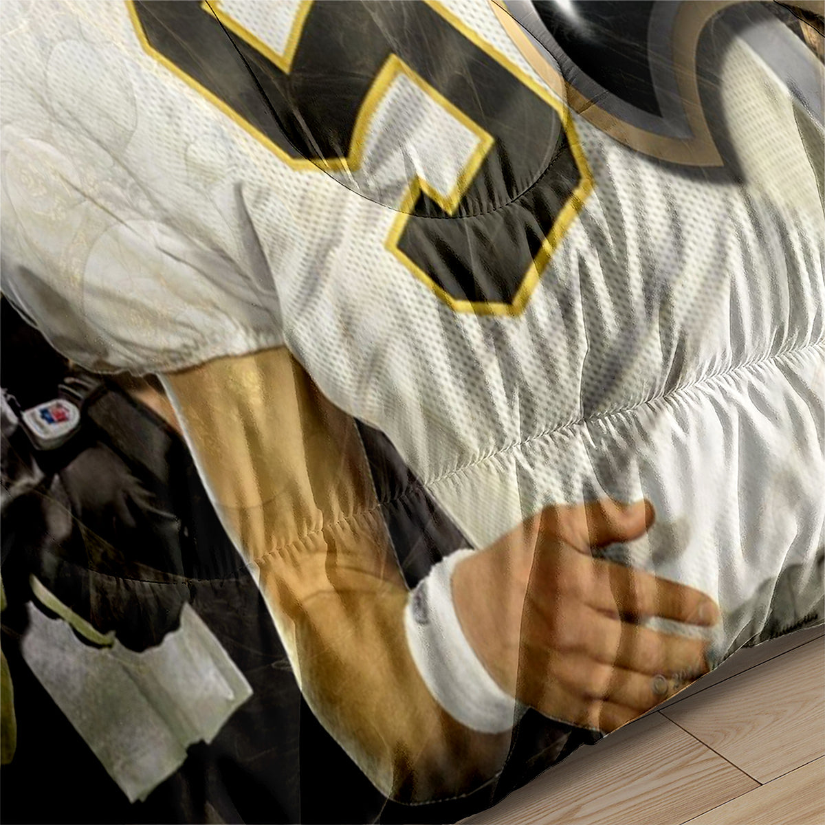 New Orleans Rugby Saints Comforter Pillowcases 3PC Sets Blanket All Season Reversible Quilted Duvet