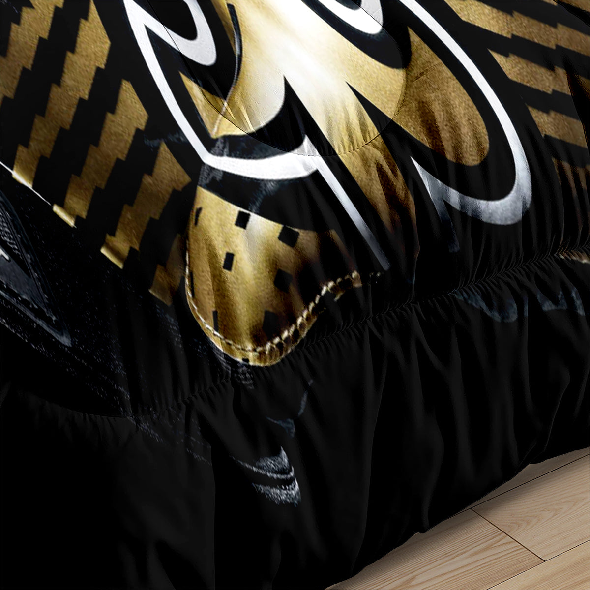 New Orleans Rugby Saints Comforter Pillowcases 3PC Sets Blanket All Season Reversible Quilted Duvet