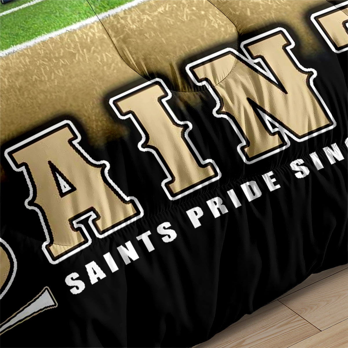 New Orleans Rugby Saints Comforter Pillowcases 3PC Sets Blanket All Season Reversible Quilted Duvet