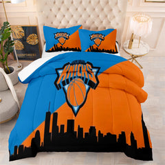 New York Basketball Knicks Comforter Pillowcases 3PC Sets Blanket All Season Reversible Quilted Duvet