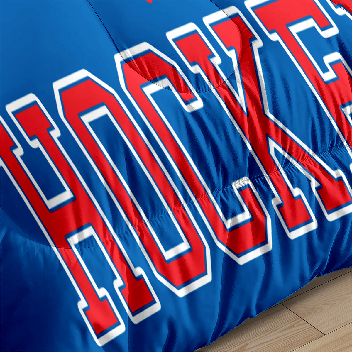 New York Hockey Rangers Comforter Pillowcases 3PC Sets Blanket All Season Reversible Quilted Duvet