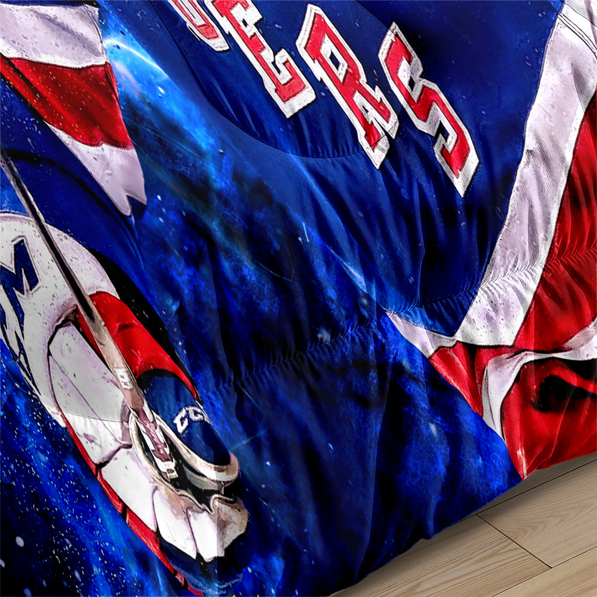 New York Hockey Rangers Comforter Pillowcases 3PC Sets Blanket All Season Reversible Quilted Duvet