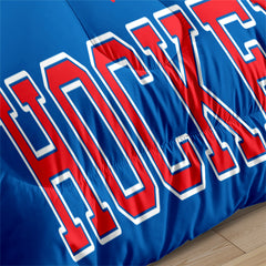 New York Hockey Rangers Comforter Pillowcases 3PC Sets Blanket All Season Reversible Quilted Duvet