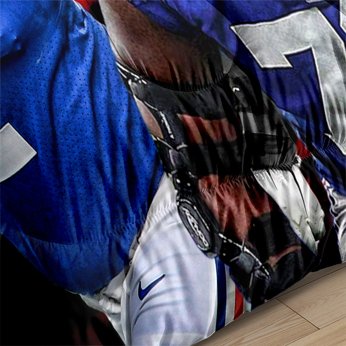 New York Rugby Giants Comforter Pillowcases 3PC Sets Blanket All Season Reversible Quilted Duvet