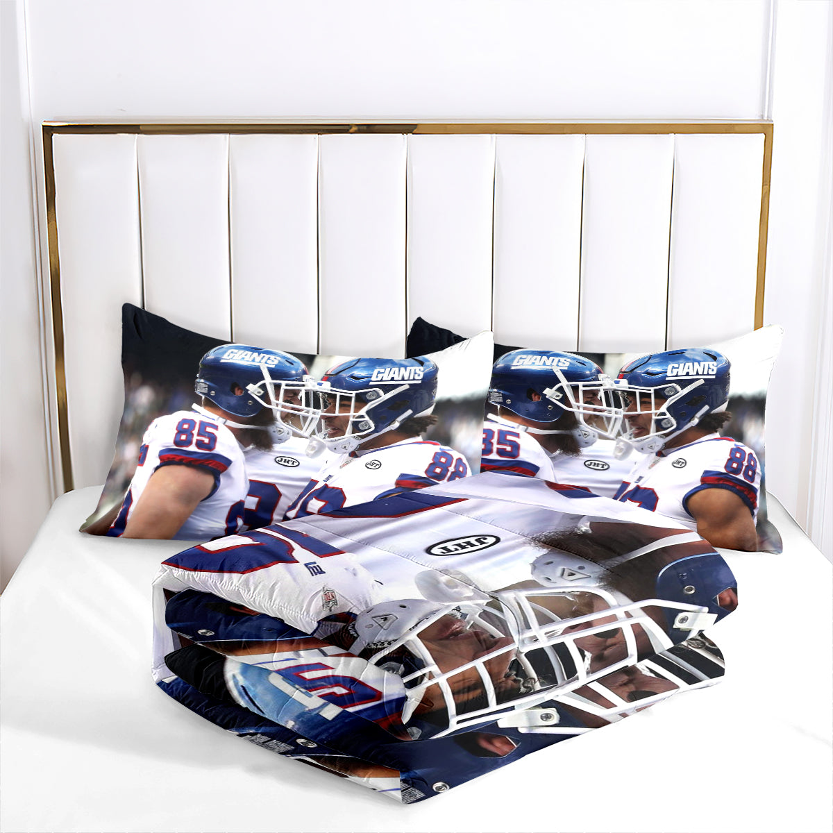 New York Rugby Giants Comforter Pillowcases 3PC Sets Blanket All Season Reversible Quilted Duvet