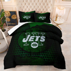 New York Rugby Jets Comforter Pillowcases 3PC Sets Blanket All Season Reversible Quilted Duvet