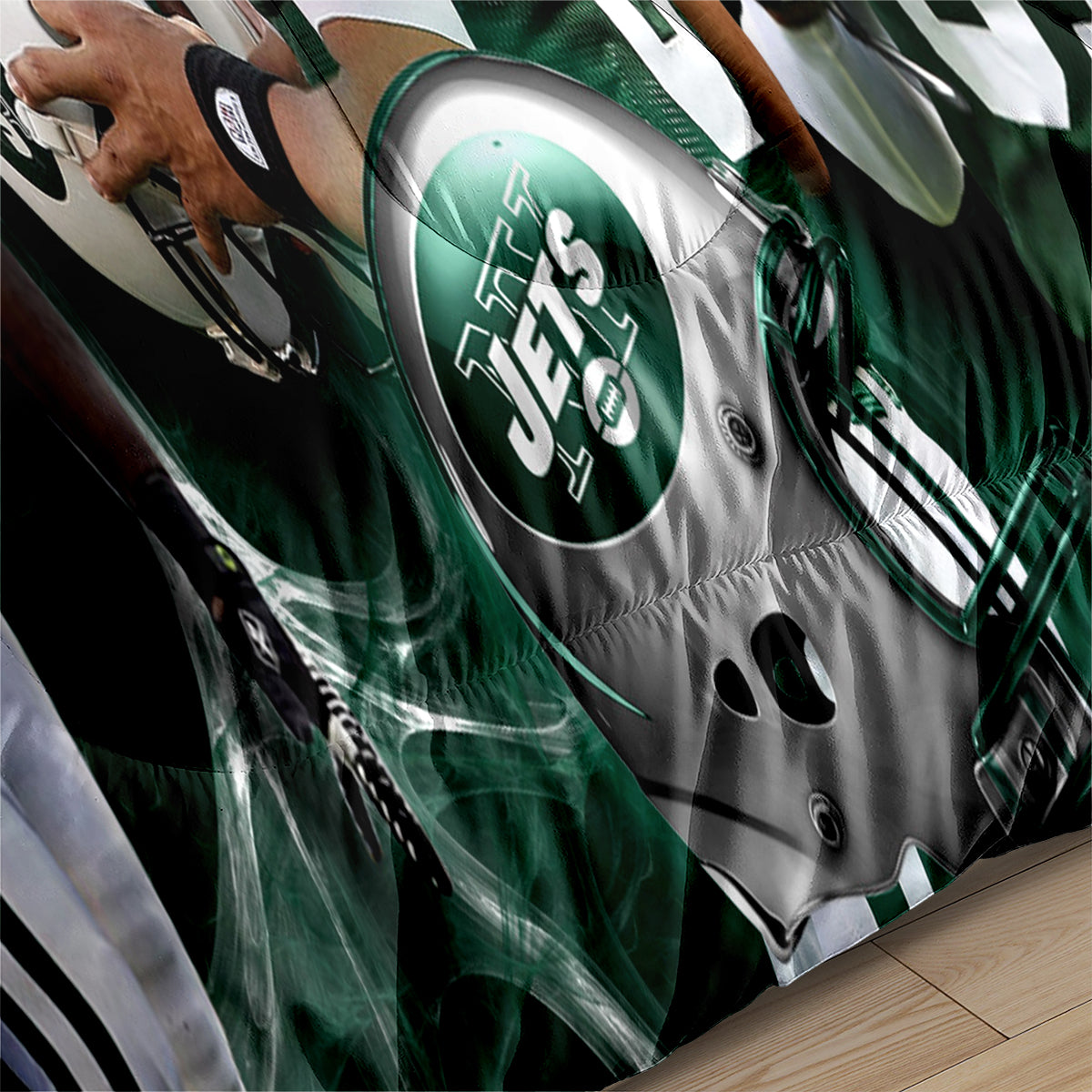 New York Rugby Jets Comforter Pillowcases 3PC Sets Blanket All Season Reversible Quilted Duvet