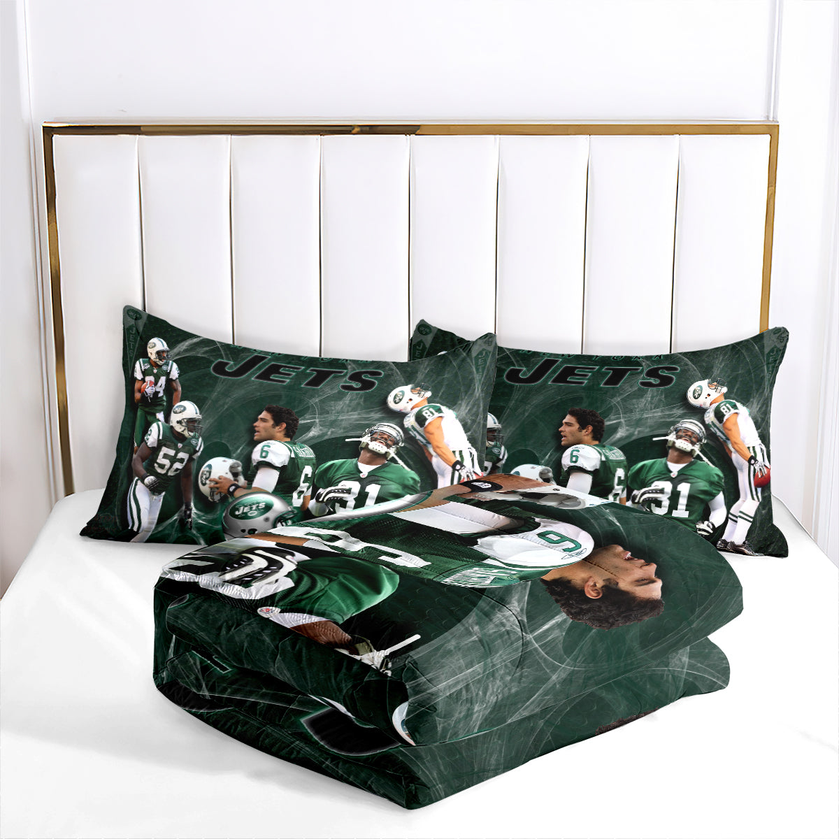 New York Rugby Jets Comforter Pillowcases 3PC Sets Blanket All Season Reversible Quilted Duvet