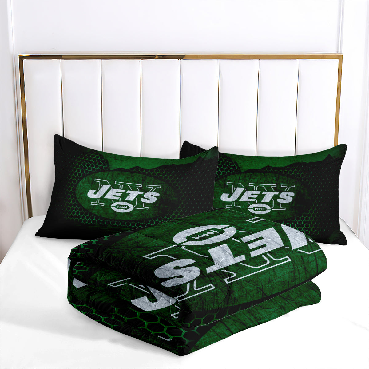 New York Rugby Jets Comforter Pillowcases 3PC Sets Blanket All Season Reversible Quilted Duvet