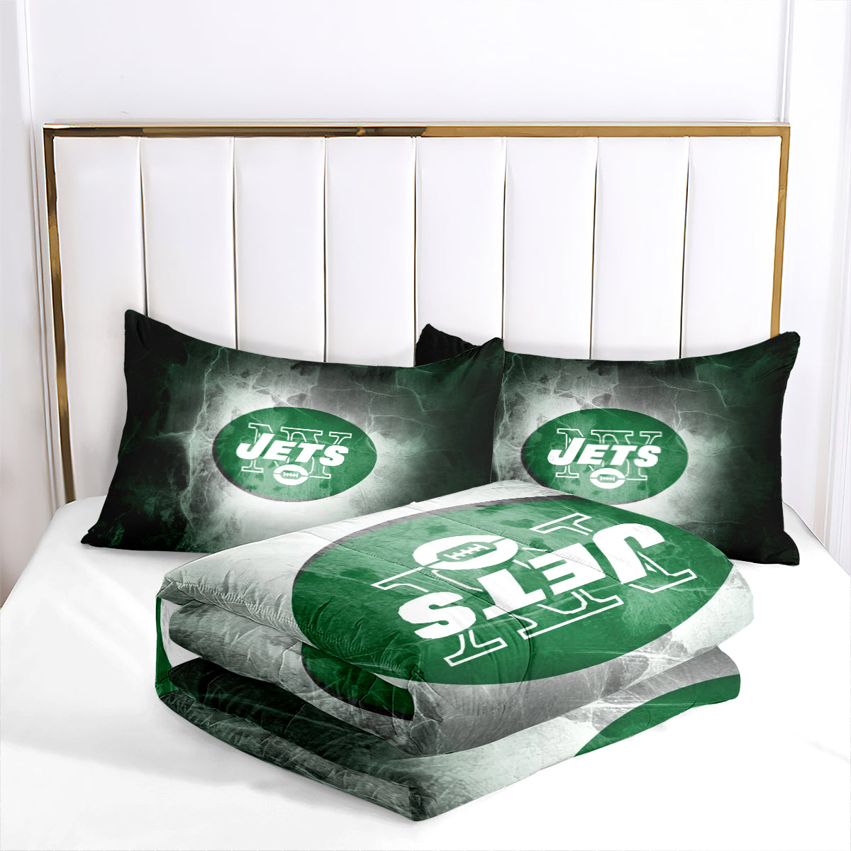 New York Rugby Jets Comforter Pillowcases 3PC Sets Blanket All Season Reversible Quilted Duvet