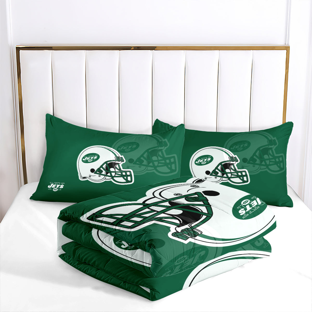 New York Rugby Jets Comforter Pillowcases 3PC Sets Blanket All Season Reversible Quilted Duvet