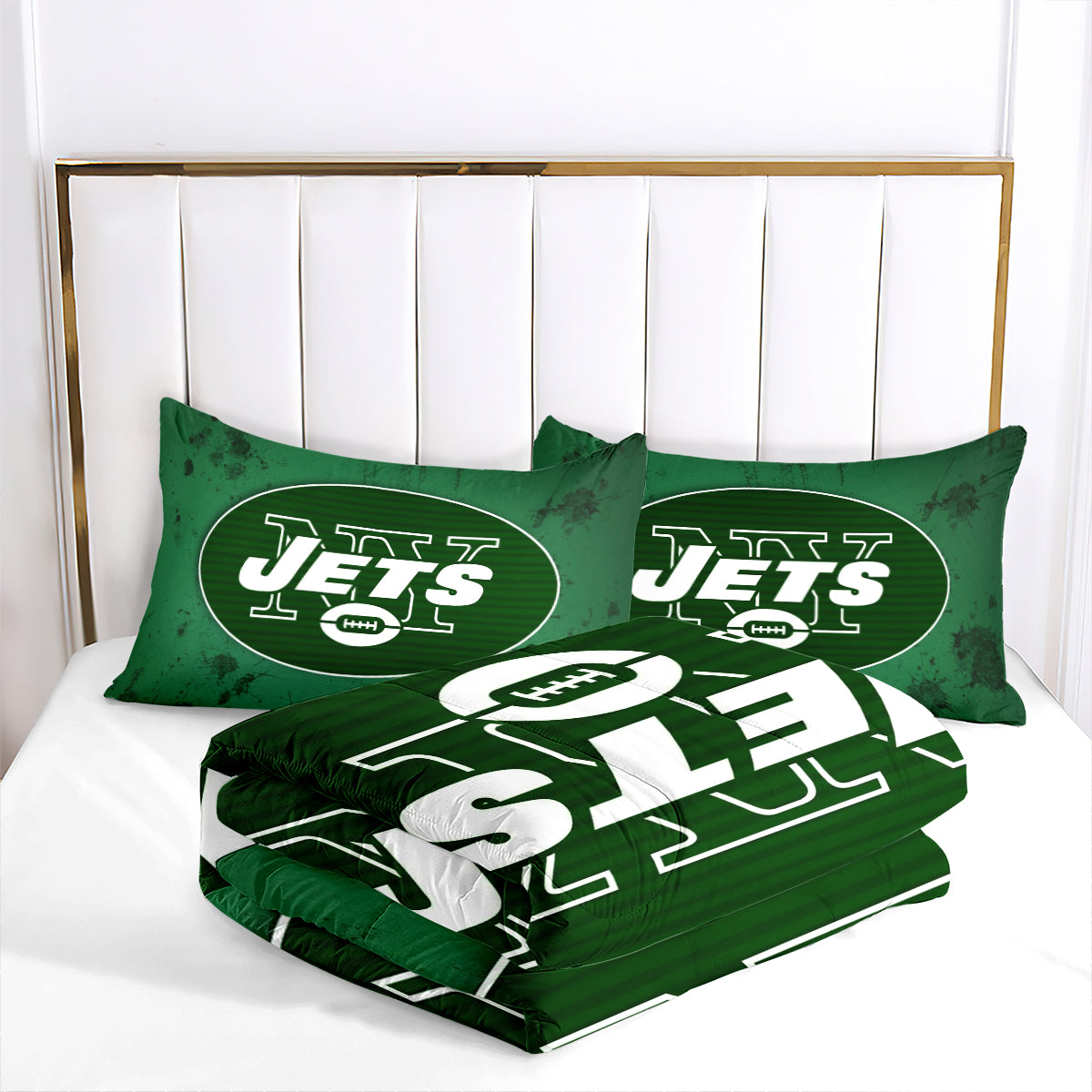 New York Rugby Jets Comforter Pillowcases 3PC Sets Blanket All Season Reversible Quilted Duvet