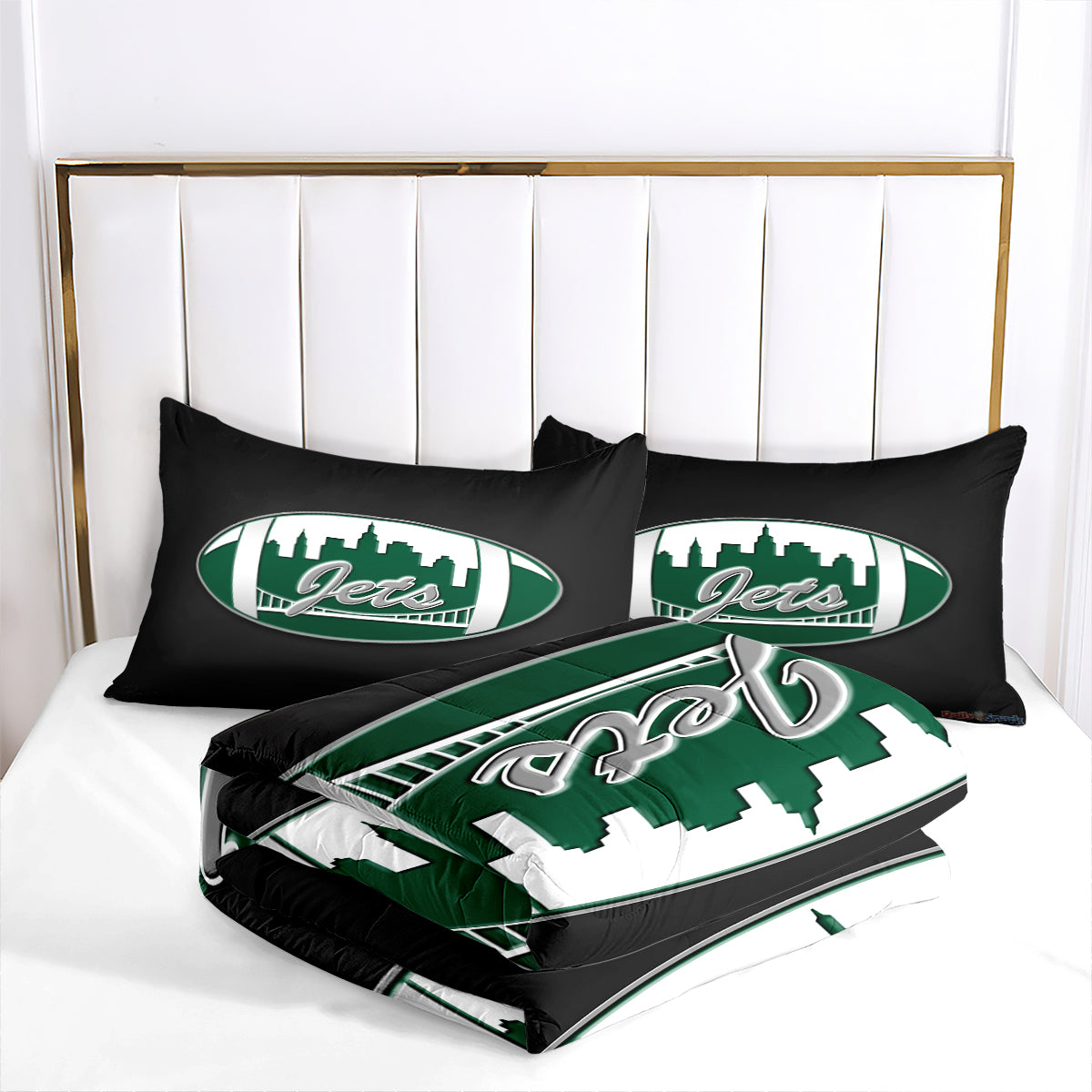 New York Rugby Jets Comforter Pillowcases 3PC Sets Blanket All Season Reversible Quilted Duvet