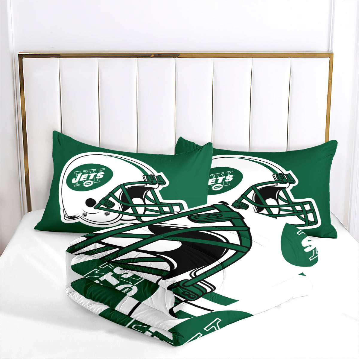 New York Rugby Jets Comforter Pillowcases 3PC Sets Blanket All Season Reversible Quilted Duvet