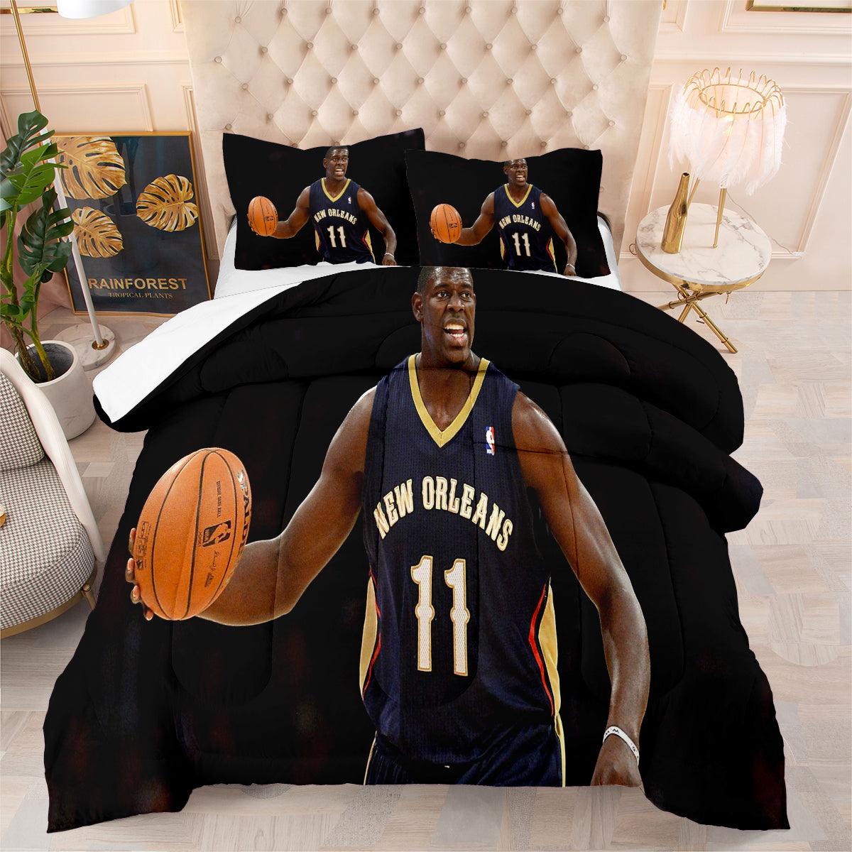 New Orleans Basketball Pelicans Comforter Pillowcases 3PC Sets All Season Reversible Quilted Duvet