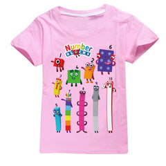 Numberblocks Casual Sweatshirt Spring Autumn Short Sleeve T-Shirts for Kids