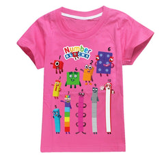Numberblocks Casual Sweatshirt Spring Autumn Short Sleeve T-Shirts for Kids