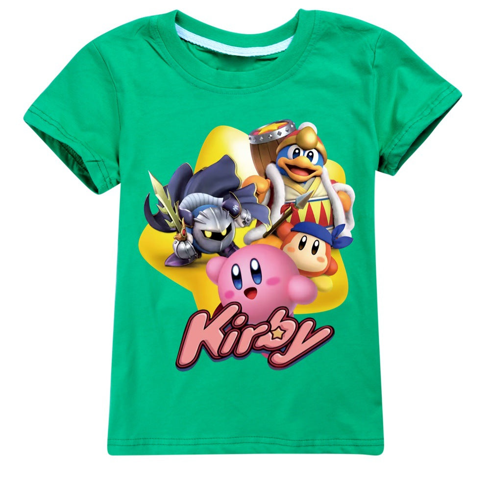 Kirby Casual Sweatshirt Spring Autumn Short Sleeve T-Shirts for Kids