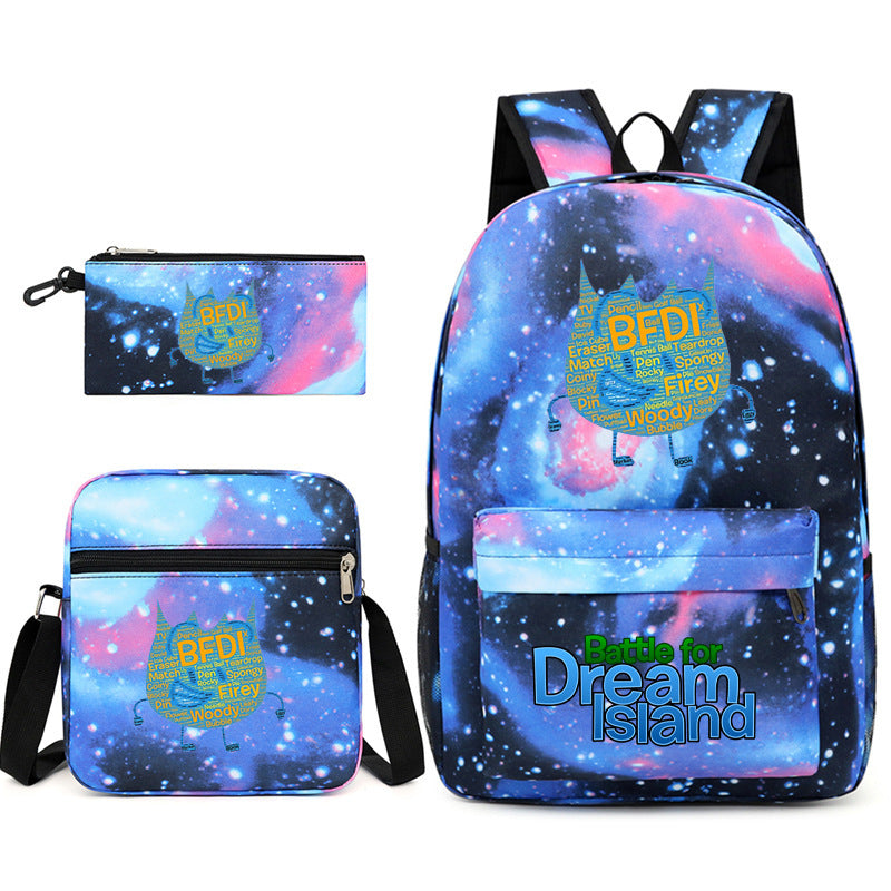 Battle for Dream Island Printed Schoolbag Backpack Shoulder Bag Pencil Bag 3pcs set for Kids Students