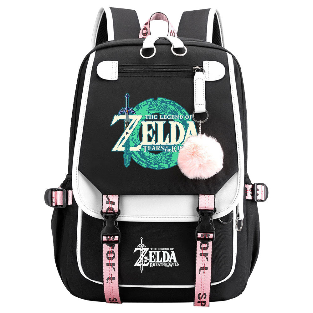 The Legend of Zelda Tears of the Kingdom  Waterproof Backpack School Notebook Travel Bags USB Charging