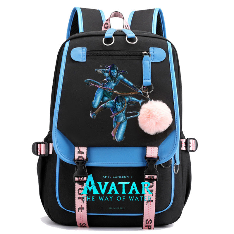 Avatar The Way of Water Waterproof Backpack School Notebook Travel Bags USB Charging