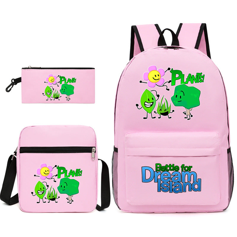 Battle for Dream Island Printed Schoolbag Backpack Shoulder Bag Pencil Bag 3pcs set for Kids Students