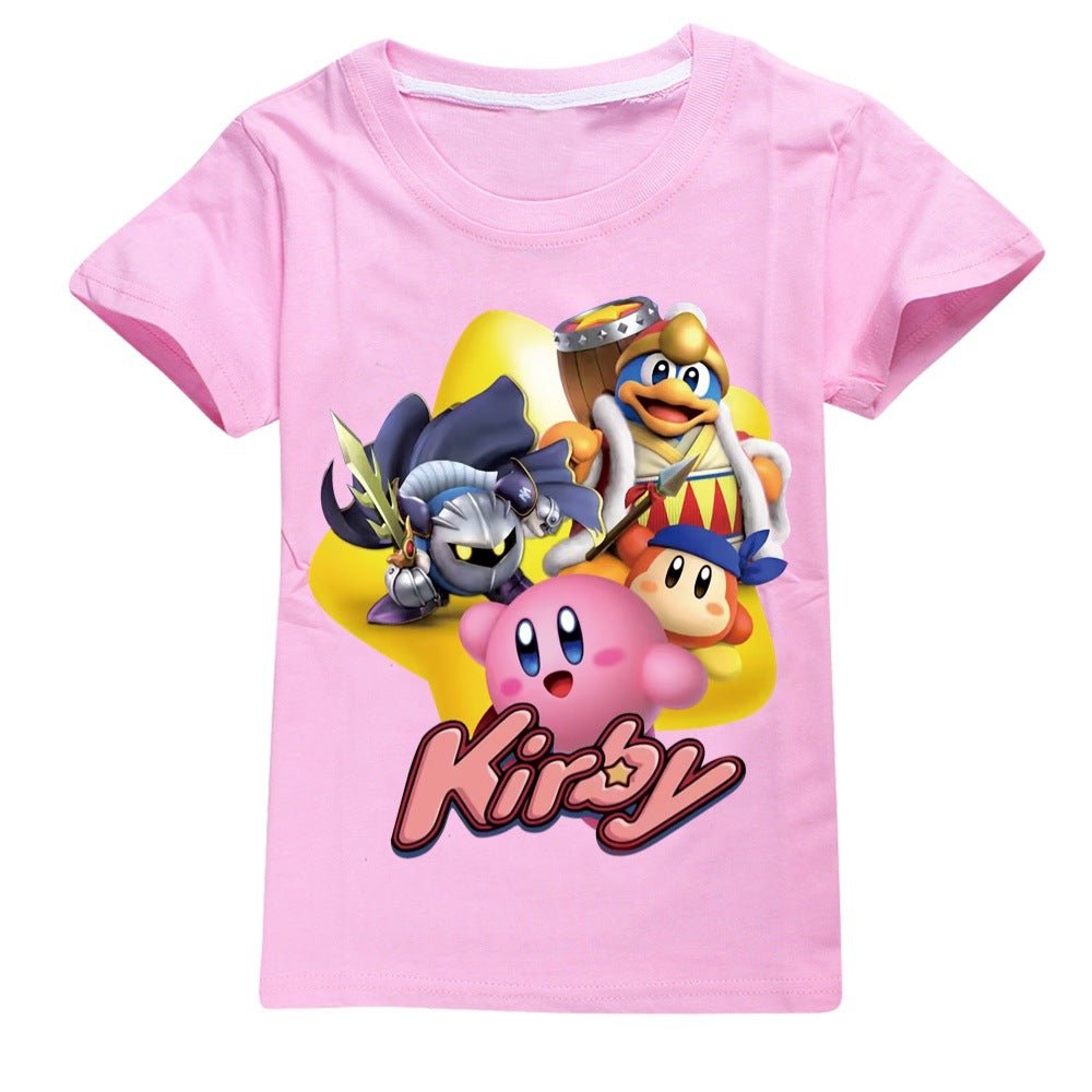 Kirby Casual Sweatshirt Spring Autumn Short Sleeve T-Shirts for Kids